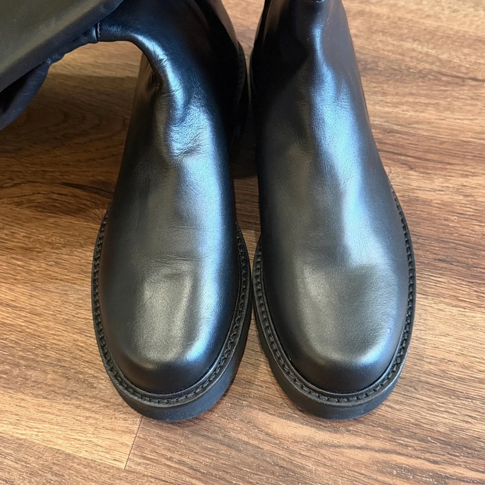 New Stuart Weitzman Mila Lift Leather Knee High Boots